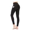 Women's Black High Waist Double Pocket Compacting Sports Leggings