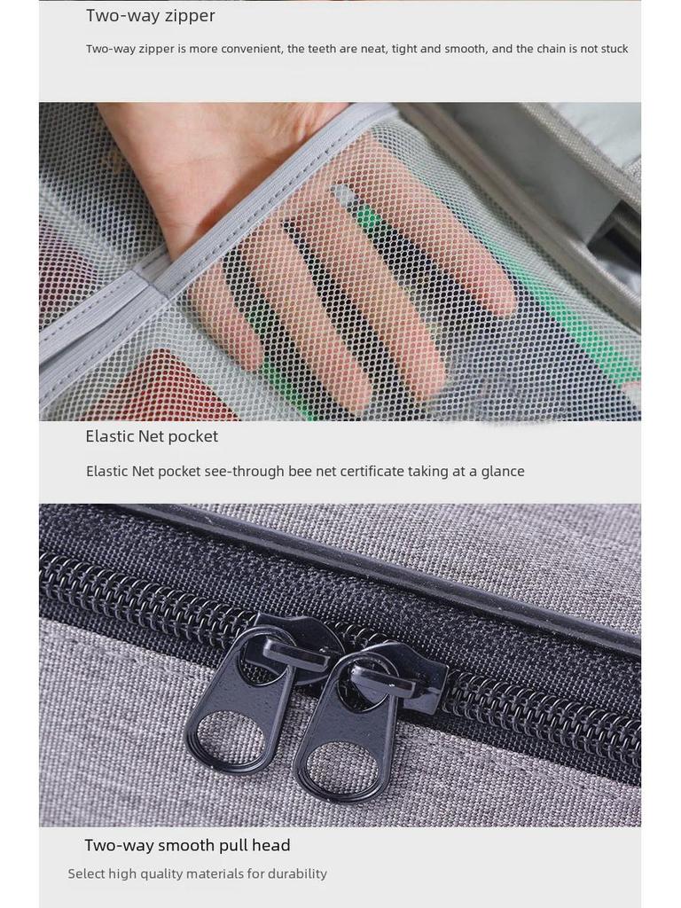 Многослойная сумка для хранения дорожных документов большой вместимости