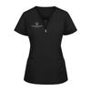 Women Solid Color Short-Sleeve V-neck Top Work Uniform Pocket Top