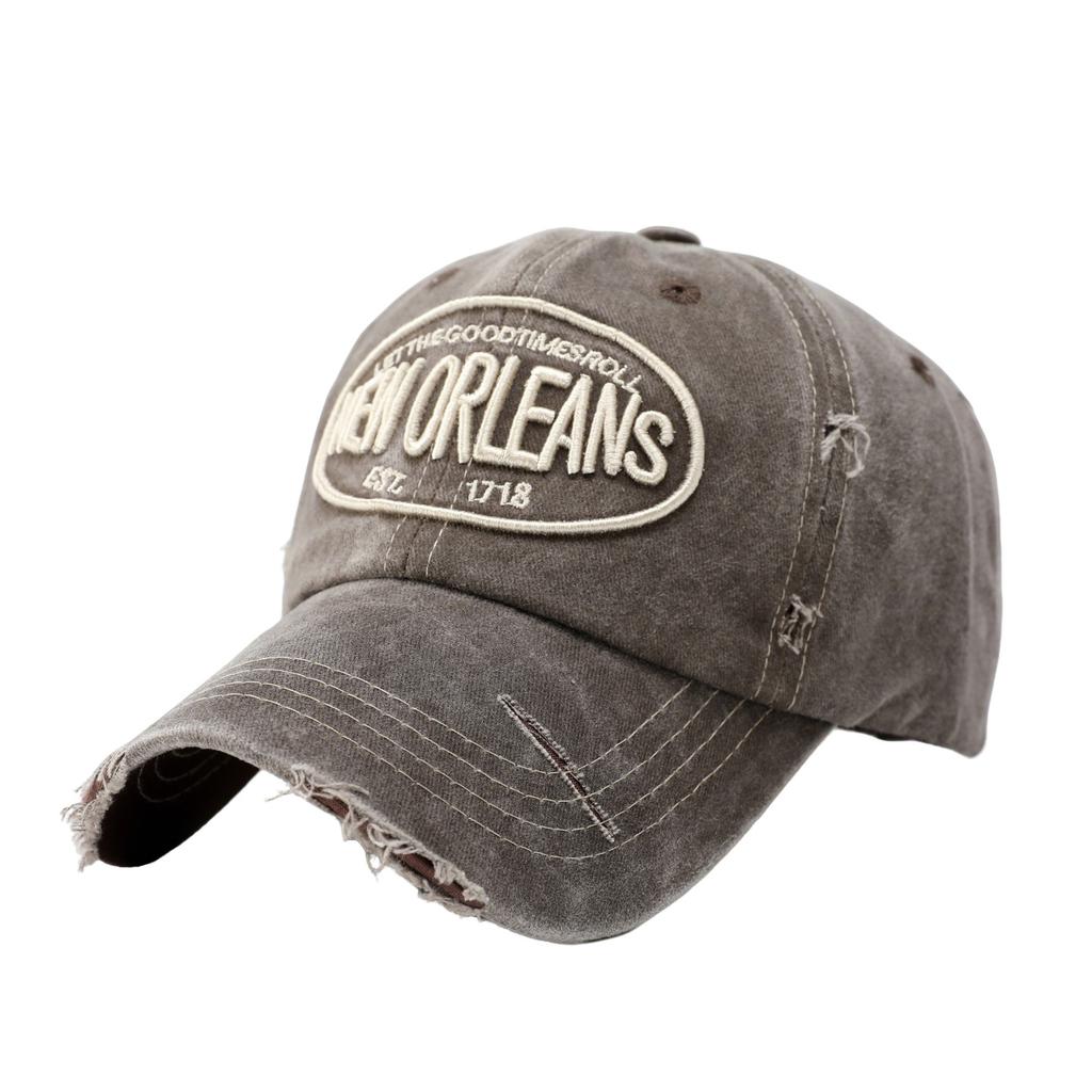 Letter embroidered baseball cap men's summer plus deepened washed old hole cap women's outdoor sunscreen cap