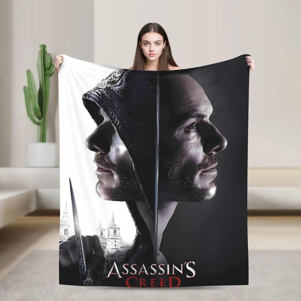 A-Assassins Game C-Creeds Fashion Flannel Blanket Warm Soft Bedding Throws for Home Decor Airplane Bedspread Sofa Bed Cover