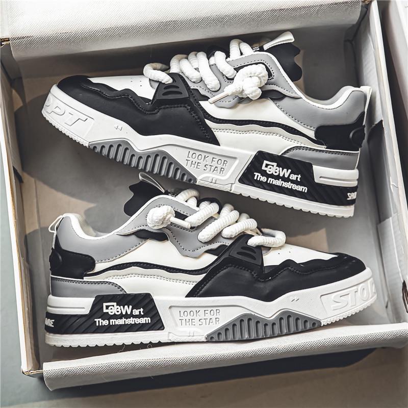 Мужские летние 2025 трендовые туфли на платформе - увеличивающие рост, универсальные, повседневные, нишевый спортивный стиль.