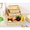 Woven Bamboo Basket Natural Color Square Bamboo Basket Simple Christmas Hamper  Home Shop Display