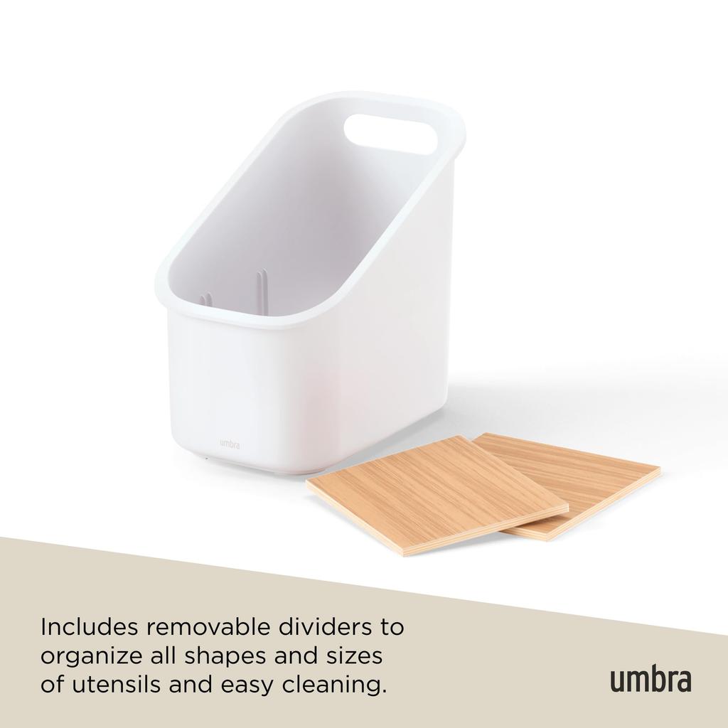 Official Umbra Bellwood Kitchen Utensil Kitchen Storage Stand, White/Natural,