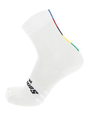 Официальные высокие носки для велоспорта Santini UCI, Белый/Радужный