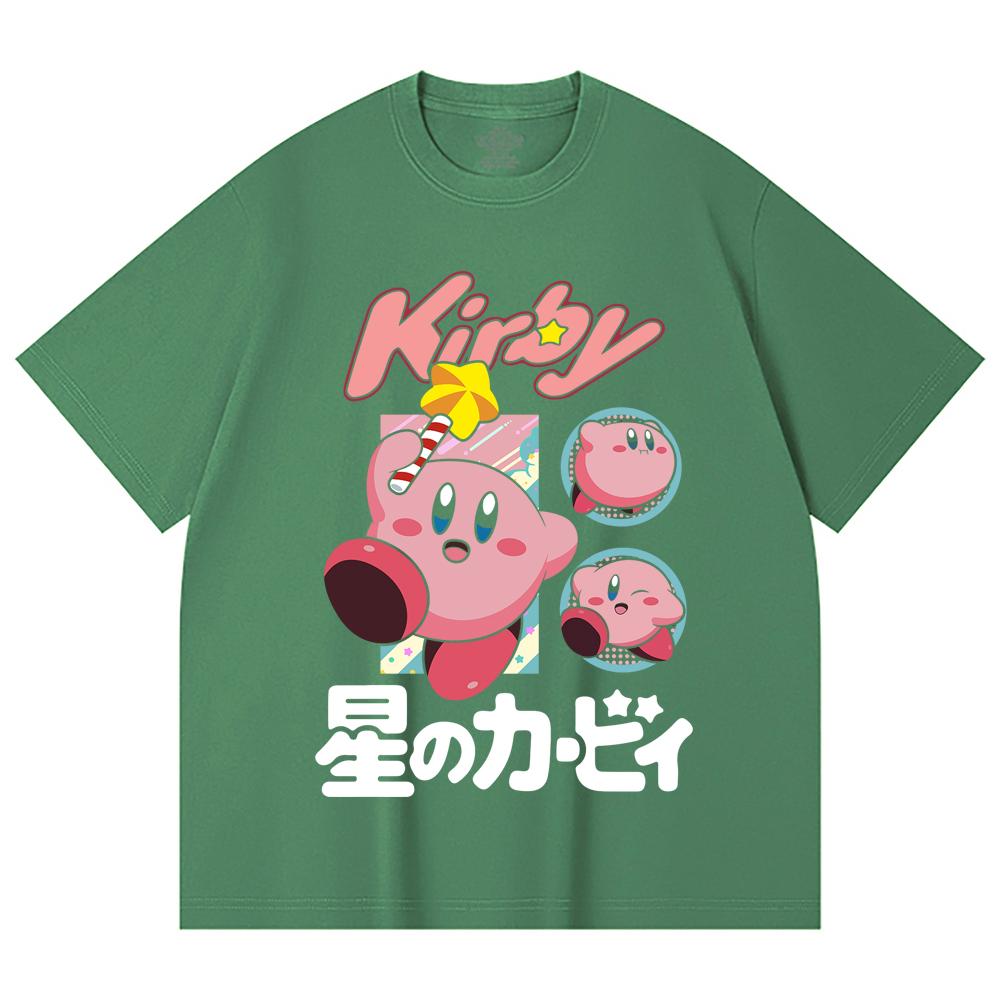 230 Gsm 100% Cotton Pokemon V7 Kirby Print Unisex Heavy Cotton T Shirt