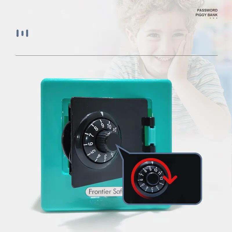 Cartoon Mini ATM Money Box Password Rotating Safe Box Automatic Deposit Cash Coins Saving Box Creative Kids Toy Gift Box