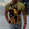 Men Spring Summer Casual Slim 3D Printed Short Sleeve T Shirt Top Blouse
