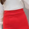 Women Long Skirt High Waist Solid Color Back Slit Design Hip Wrapped Midi Skirt Office Lady