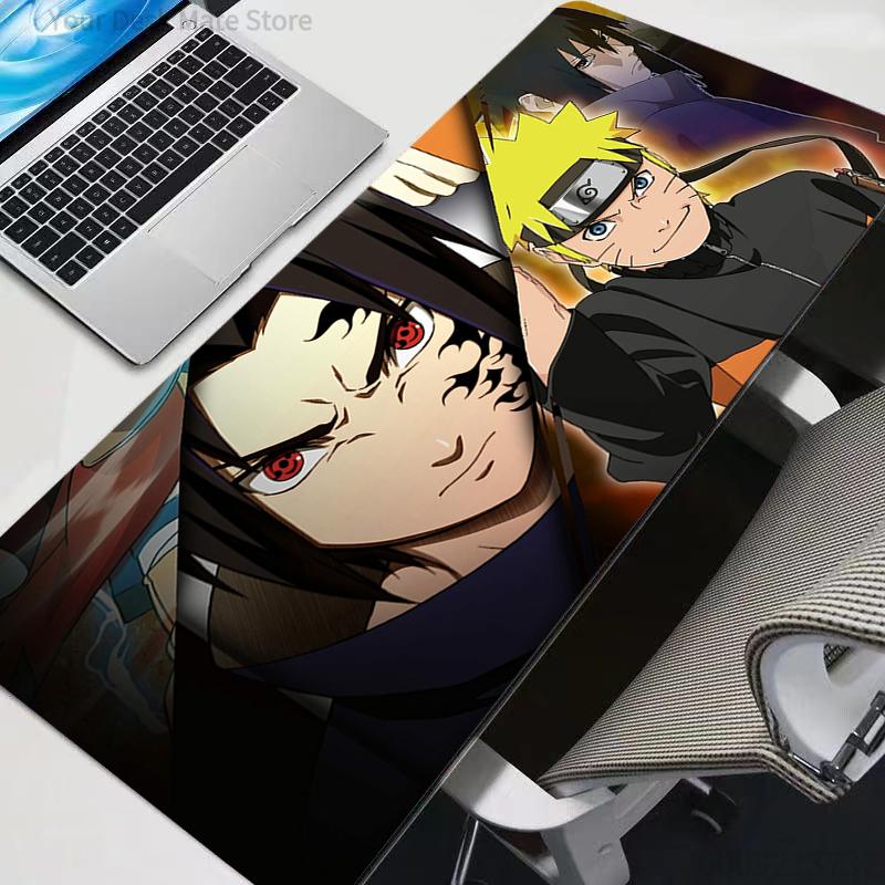 Mouse Pad HD Desk Mat Anime N-naruto Play Mat Gaming Mousepad Speed Sasuke Uchiha Computer and Office Gamer Cabinet Keyboard Pad