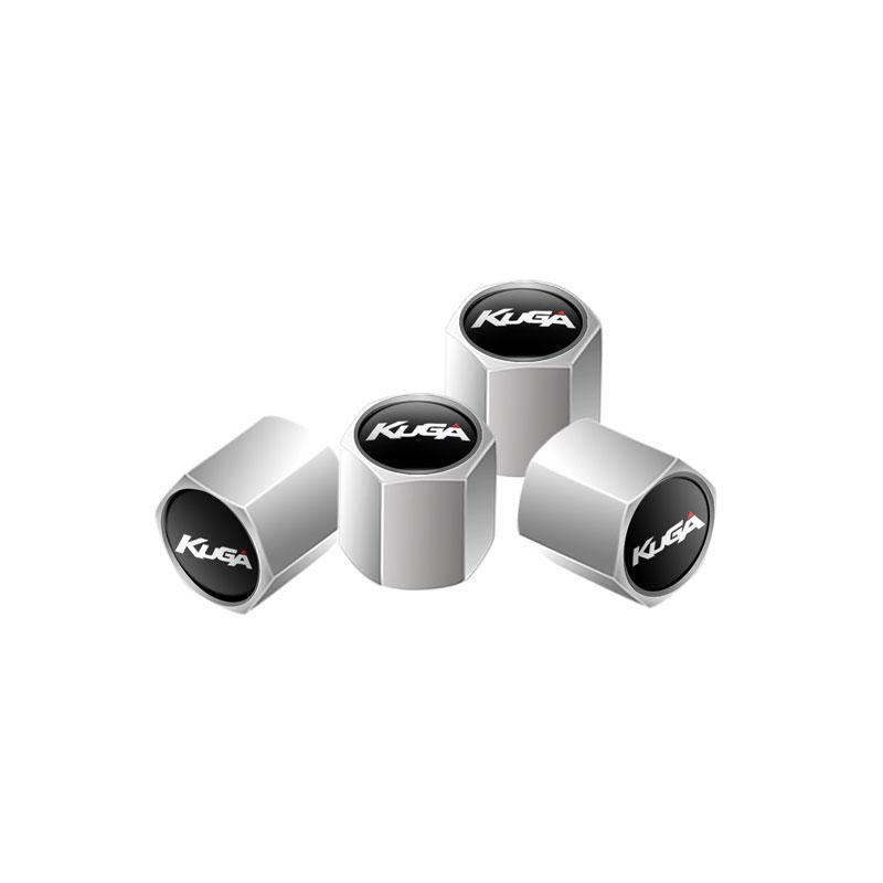 4Pcs/Set Car Kuga Letter Emblem Wheel Tires Valve Caps Metal Tyre Dust Proof Covers Decoration Accessories