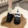 European Station 8cm Thick-soled Plush Cotton Shoes Women's 2025 Winter New Small Inner Height Increase Muffin Ice Shoes