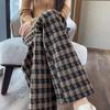 European and American Style Plaid Loose Wide-Leg Pants for Women - Autumn/Winter Collection