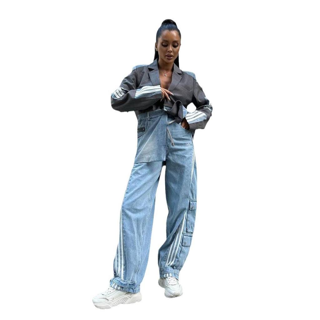 Женский джинсовый пиджак в стиле Cross-Border Personality