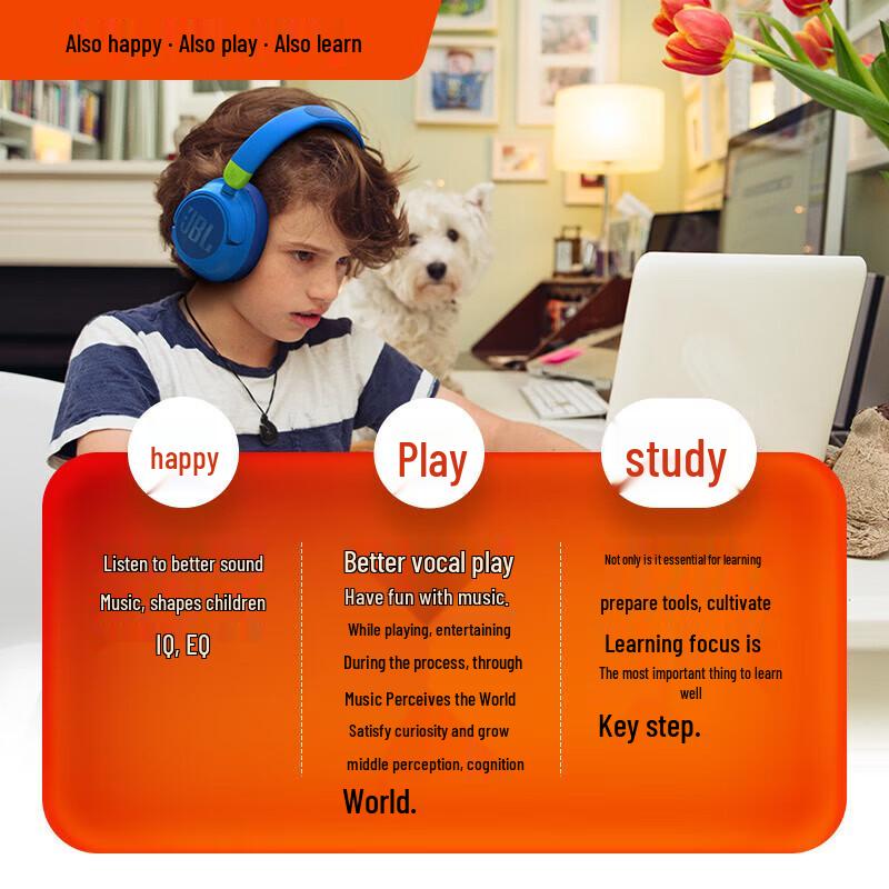 JBL Детские накладные Bluetooth-наушники с шумоподавлением JR460NC