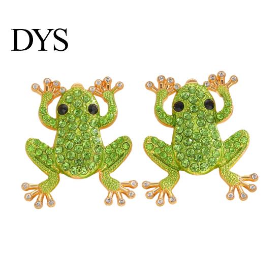 Jewelry Frog for Women, Rhinestone Stud Earrings, Sparkly Cute Sweet Cool Accessories Animal Brooch Pin, Vintage Boho Summer Beach Vacation Statement