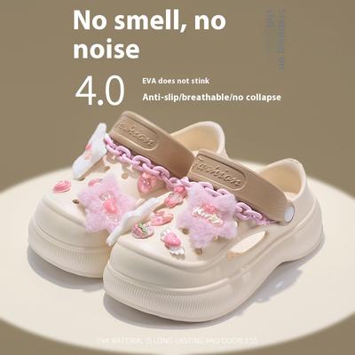 Больше. Корейские тапочки с закрытым носком, повседневные, в сказочном стиле, обувь для пещеры Ветра, уличные, на толстой подошве, нескользящие, удобные, мягкие тапочки