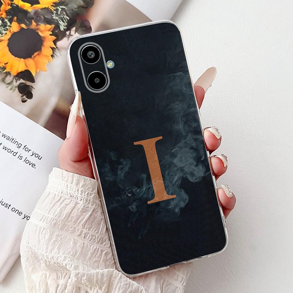 For Samsung F06 5G SM-E066B Case For Samsung Galaxy F06 5G Cover Transparent Luxury A-Z Letters Fashion Flower Crown Soft Bumper