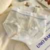 Women Fashion Sexy Lace Sheer Mesh Mid Waist Briefs Underwear