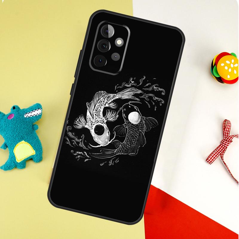 Чехол для телефона Samsung Galaxy A55 A35 A15 A54 A34 A14 A53 A33 A13 A05 A06 A16 A22 A32 A52 с изображением рыбы кои в стиле Инь-Ян