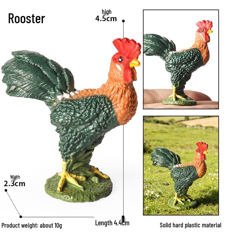 Wild Animal Model Toy Set: Swan, Lion Head, Goose