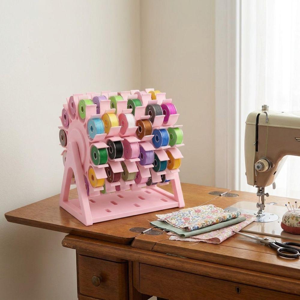 60 Slots Rotating Bobbin Thread Organizer DIY Sewing Sewing Spool Rack Home Use