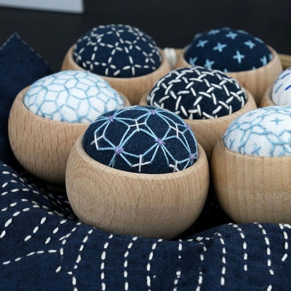 Recessed Structure Wooden Pin Cushion Base Needle Cushion Holder Embroidery Accessories