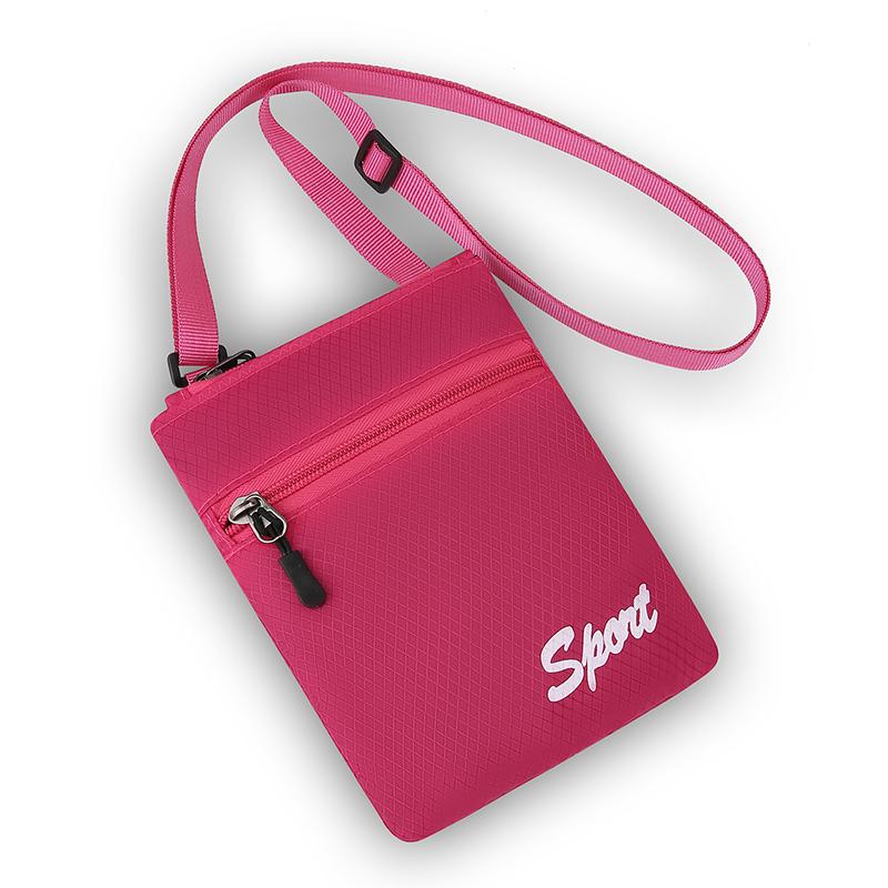 Fashion Multifuctional Square Shoulder Bag Zipper Sports Mobile Phone Pouch Casual Candy Color Coin Pouch Traveling