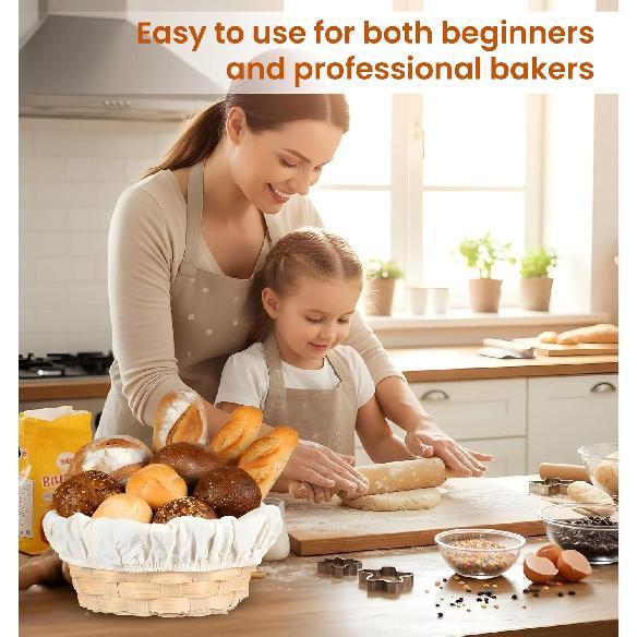 3Pcs Bowl Covers for Bread Proofing, 9 Inch Round Reble Sourdough Bowl Covers Bread Proofing Cover Basket Cloth Banneton Liner Cover for Rising,