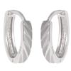 [Q2939] - Silver Hoop Earrings 'Choréographie' Diamond-plated (rhodium-plated) - 13 Mm 2 Mm