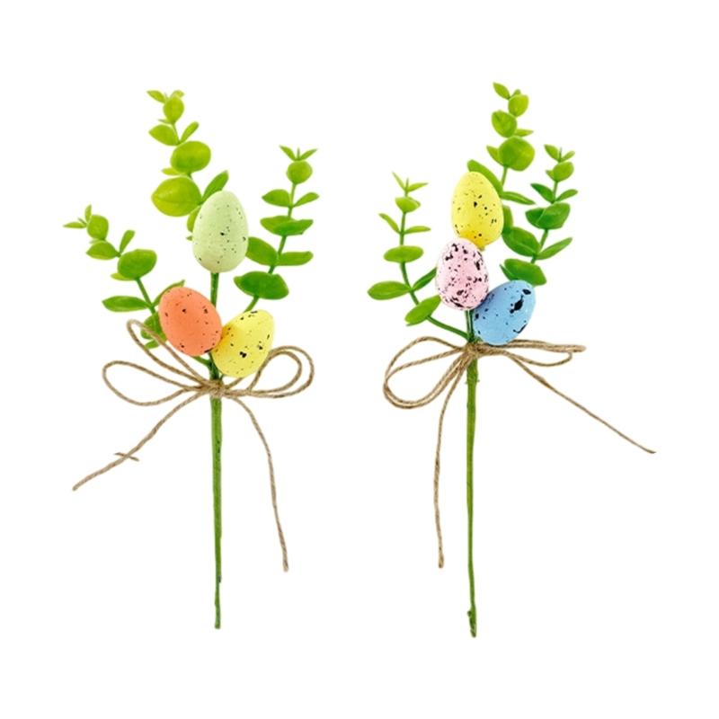 Easter Tree Branch Colorful Painting Eggs Flower Arrangements Desktop Ornament