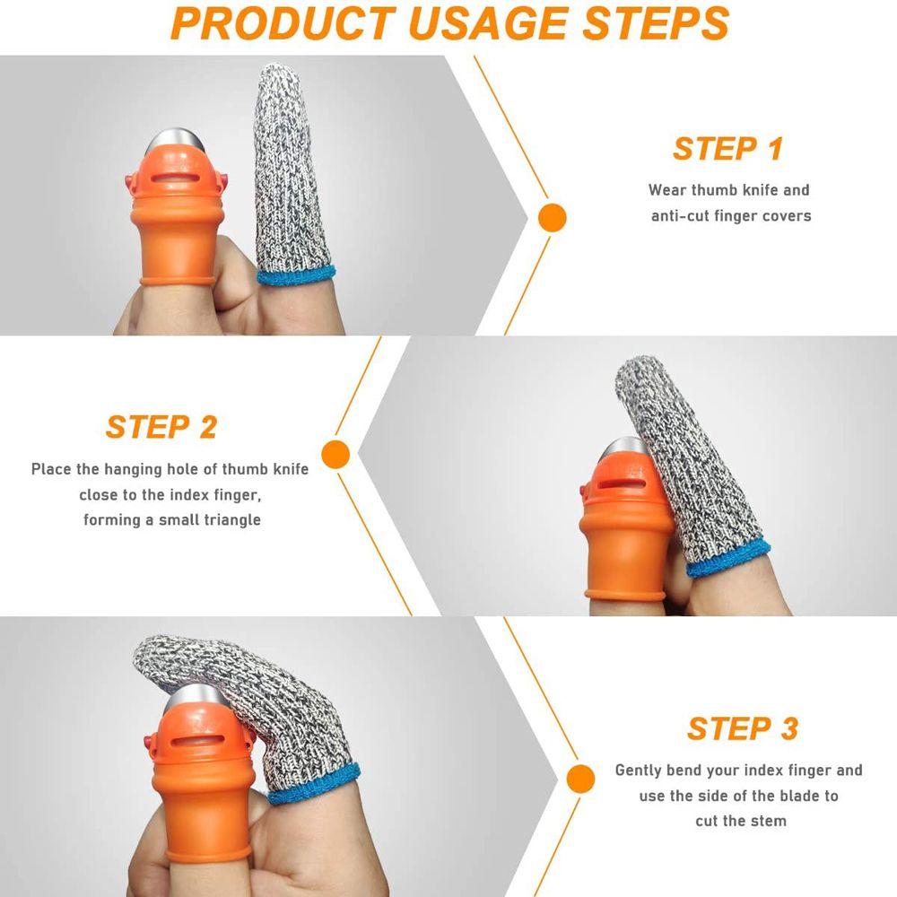 Инструмент для сбора урожая Садовые принадлежности Нож для большого пальца Сборщик бобов Защита пальцев Защитный чехол для пальцев, устойчивый к порезам