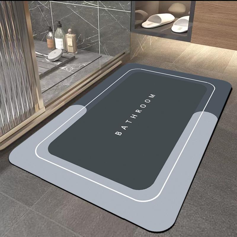 Nordic Wind Bathroom Diatom Mud Moisture-wicking Mat Non-slip Quick Dry Durable Washroom Foot Mat Home Bathroom Mat