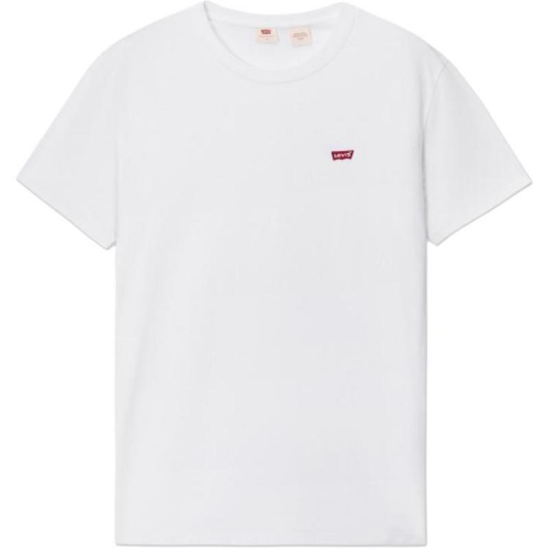 Levis Летняя Повседневная Футболка с Круглым Вырезом и Коротким Рукавом Унисекс Топы Белый 002U3-0000
