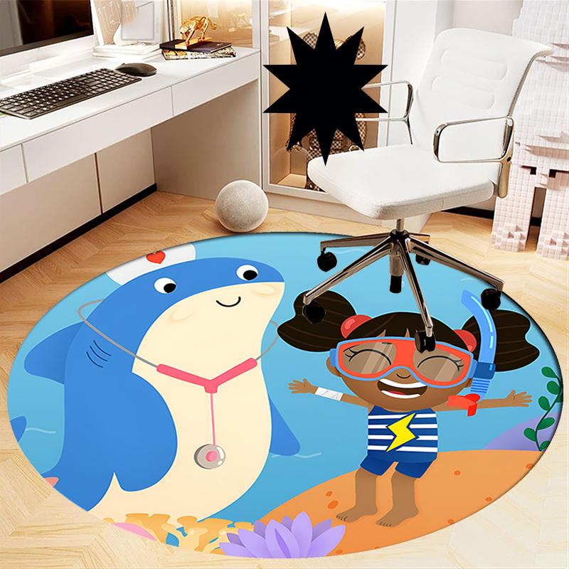 Yakka Dee Printed Round Rug Carpet Chair Rug Area Rug Entryway Doormats,for Office Chair Living Room Bedroom Kitchen Room.