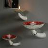 Mushroom Shape Hanging Shelf Resin Wall Mount Candle Holder For Home Decor Gardening Ornaments