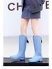 Women's 2025 Thick-Soled High-Top Plus Velvet Waterproof Rain Boots - Fashionable Non-Slip Outdoor Footwear