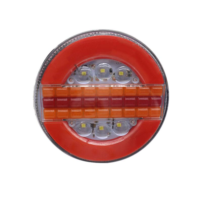 2pcs Truck Trailer Round Tail Light 12V 24V Waterproof IP67 LED Dynamic Turn Signal Lamp Reverse Brake Lights For Car Trailer Lorry RV Bus