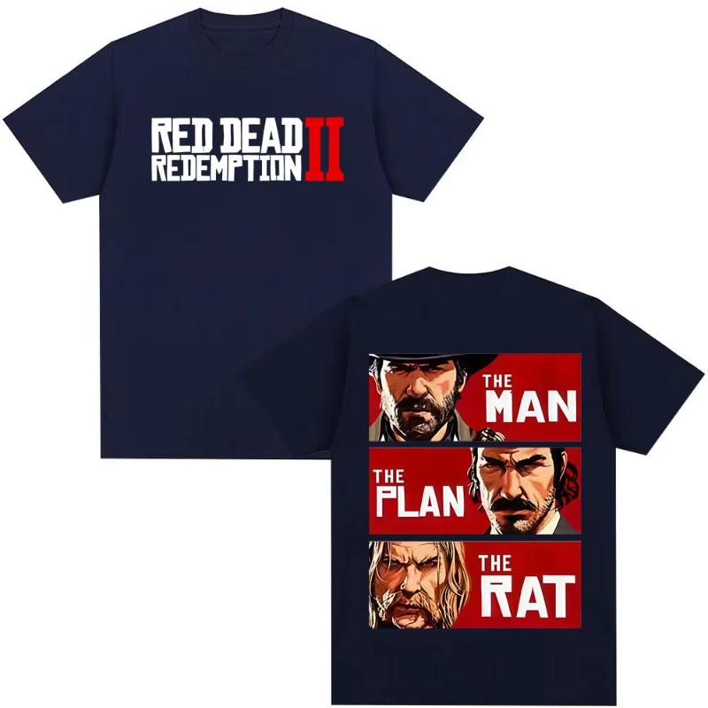 90-е Винтаж Red Dead Redemption 2 Мерч Футболка Мужчины Женщины Мода Винтажная Футболка Повседневная Оверсайз Короткий Рукав Футболки Streetwear