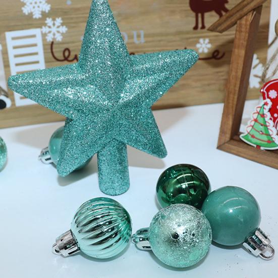 Набор из 30 мини-елочных шаров, 1,81 дюйма, пластиковые елочные шары, подвесные украшения с блестками, звезда-верхушка для елки для праздника, свадьбы, дня рождения