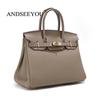 ANDSEEYOU Кожаная сумка-тоут в стиле Birkin из высококачественной коровьей кожи