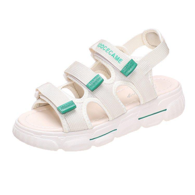 Сандалии на платформе велкро, сандалии-маффины, женские 2025, новые летние сандалии в стиле феи, женские, на плоской подошве, повседневные, пляжные туфли