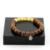Stones and Minerals. Yellow Calcite Bracelet from the United Kingdom + 8 Mm Wooden Beads. Made In France.
