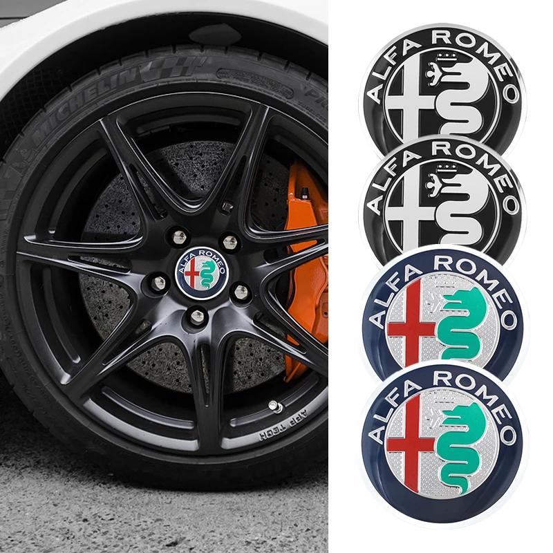 Car Stickers For Alfa Romeo Car Wheel Hub Center Cap Metal Emblem Stickers For Alfa Romeo Giulietta GT 159 147 156 Mito Brera Gi