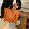 Высококачественная мягкая искусственная кожа женская повседневная сумка-шоппер однотонная сумка-тоут большая вместимость дорожная сумка через плечо