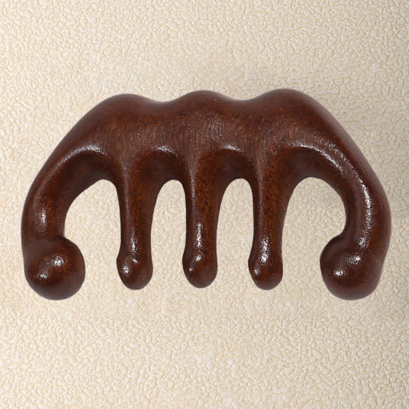 2025 Новый Массажная расческа Массажер для головы Сандаловое дерево Пять зубцов Кит Скребок для кожи головы и тела