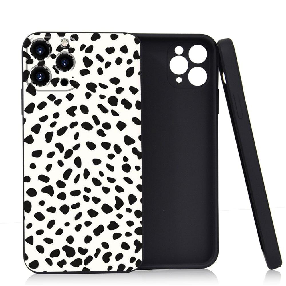 Для iPhone 7 12 14 8 Plus XR 13 Pro Max X 11 XS 5 6S 6 SE2022 5S SE2 Mini смартфон черный и белый горошек чехол для телефона