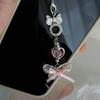 Butterfly Pendant Cellphone Straps Beaded Phone Chain Handmade Detachable Phones Lanyard Keychains for Wallet Bag
