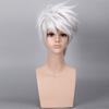 Anime Hatake Kakashi Short Layered Silver Grey Heat Resistant Synthetic Hair Cosplay Costume Wig + Headband + Wig Cap