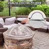 Fire Pit Spark Screen Round 36", Reinforced Heavy Duty Steel Metal Cover, Outdoor Firepit Lid, Easy-Opening Top Screen Covers Round with Ring Handle